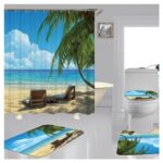 Shower Curtains Beach 3D Digital Print Shower Curtain