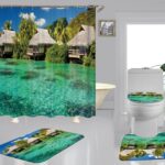 Shower Curtains Beach 3D Digital Print Shower Curtain